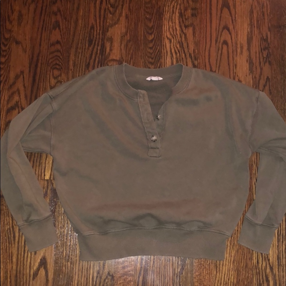 Button down crew neck